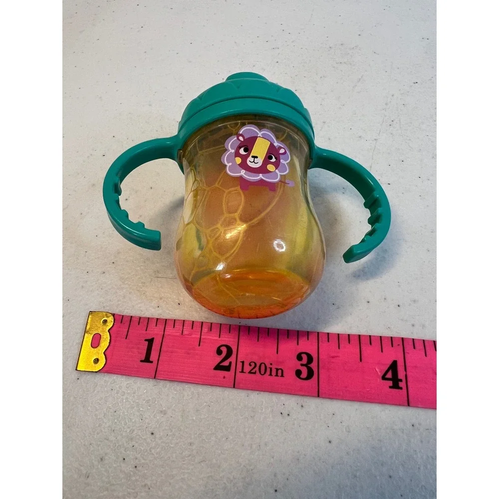 Baby Alive Juice bottle Cup Magic Disappearing Orange Liquid Teal Lid Lion